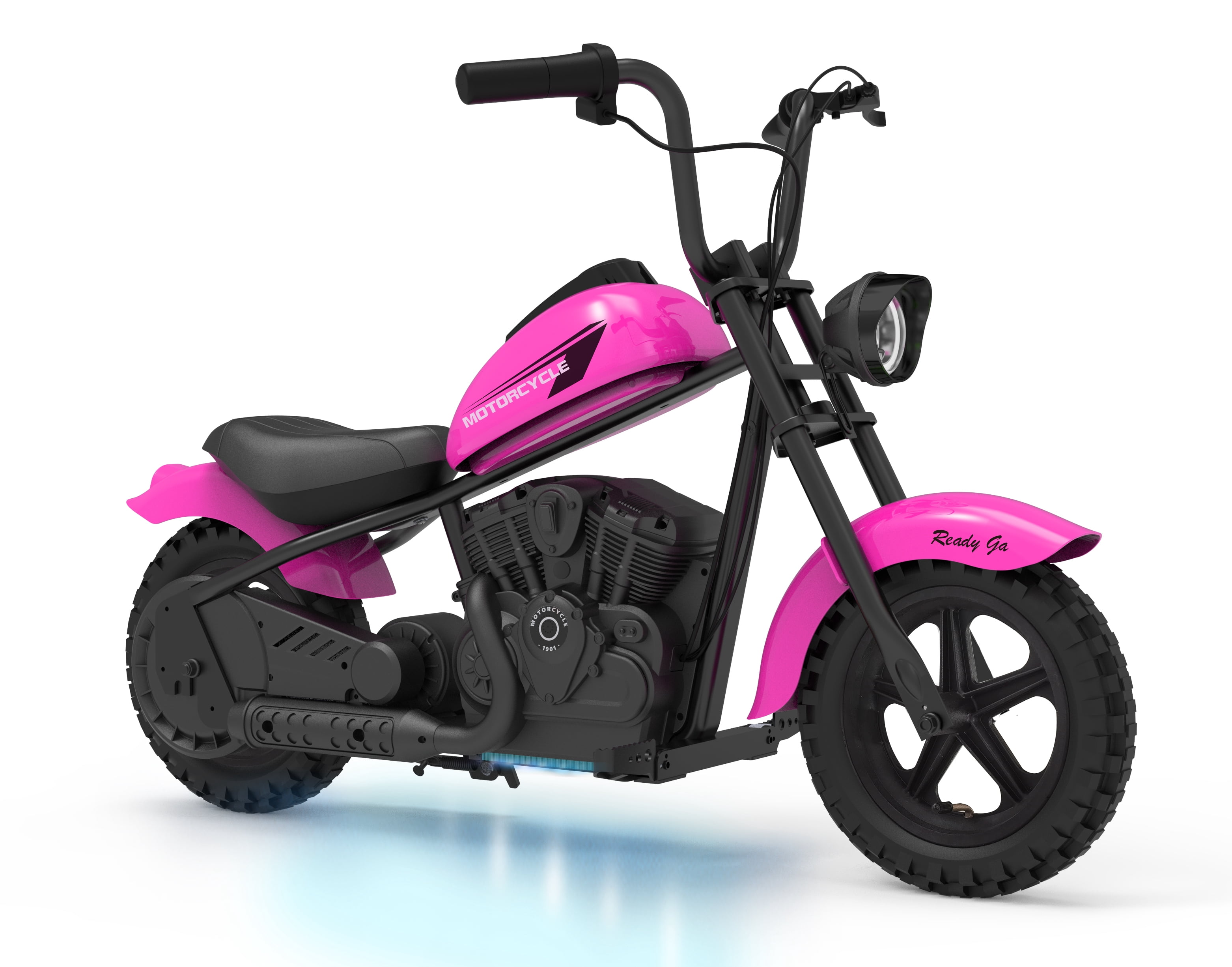 Trilenars 24V, 250W Electric Dirt Bike,Electric Motorcycle w/LED Light, Leather Seat- Two Speed Max Up to 14MPH & 60 Minutes Continuous Motorbike,Rose Red