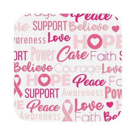 

Matuu Breast Cancer Pink Ribbons Awareness (2) for Cup Coasters Set of 6 Leather Coasters Desk Coasters for Office Measures 4” x 4” Square