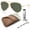 Polished Arista Gold Frame | G-15 Green Lens, variant on RBR0101S AVIATOR REVERSE Pilot Shaped Non-Polarized Sunglasses for Men & Women - Includes Official RAYBAN Eyewear Kit - Ideal Formal & Casual Wear Sunglasses - Blue Lens