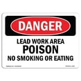 thumbnail image 1 of SignMission OS-DS-A-1218-L-1421 12 x 18 Po Signe de Danger OSHA - Zone de Travail Principale Poison Ne Pas Fumer Ou Manger, 1 of 1