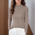 thumbnail image 4 of Sweaters for Women 2025 Fall Winter Long Sleeve Half Turtleneck Slim Fit Knit Jumper Tops Womens Pullover Sweaters, 4 of 5
