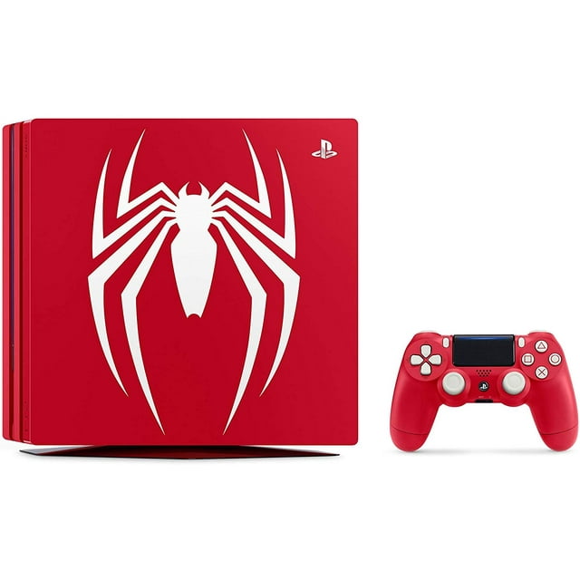 PlayStation 4 Pro 1TB Édition Limitée Spider-Man Édition Rouge Incroyable Console de Jeu 4K HDR avec Manette Sans Fil DualShock 4 Supplémentaire