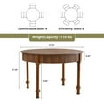 thumbnail image 6 of YOCWO Roman Column Round Dining Table with Drawer Storage, Circle Kitchen Table for 4-6, Large Wood Dinner Table, Wooden Fluted Pedestal Dinning Table for Dining Room, Mid Century Modern Style, 6 of 7