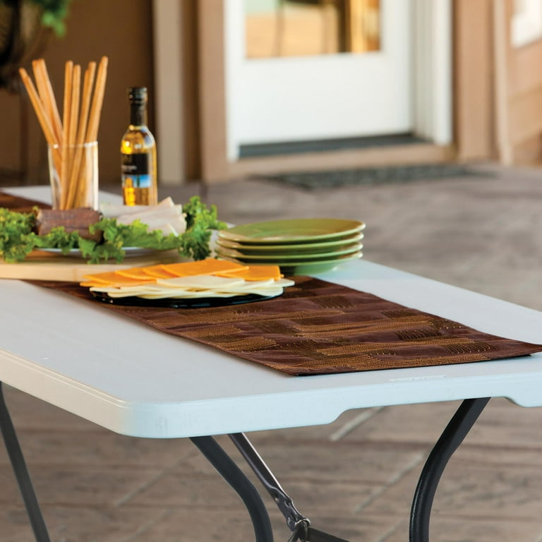 Lifetime 8 Foot Fold in Half Rectangle Table Indoor Outdoor Commercial Grade White Granite 280270