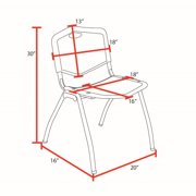 Regency Kee 30 in Square Breakroom Table- Maple Top, Chrome Legs, 4 M Stack Chairs- Burgundy
