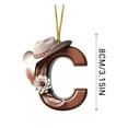 thumbnail image 6 of 26 Letters Western Christmas Ornament Cowboy Ornament for Christmas Tree Personalized Acrylic Monogram Hanging Decoration Western Theme Party Decor for Xmas Tree Farmhouse Home Decor, Letter C, 6 of 6