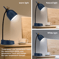 thumbnail image 4 of Lampe de Table de Bureau LED Lampe de Lecture, Multifonctionnelle Lampe de Bureau de Bureau à Col de Cygne Flexible, pour Dortoir de Chambre à Coucher (Rouge), 4 of 5