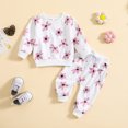 thumbnail image 2 of Girls Outfits Set Toddler Girls Winter Pants Outfits Flower Prints Long Sleeve Tops Pants 2PCS Clothes Set Fall Clothes 6 Months-12 Months, 2 of 6