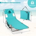 thumbnail image 2 of Costway Patio Tanning Chair,Folding Beach Lounge Chair with 5-Position Adjustable Backrest Mint Green, 2 of 10