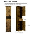 thumbnail image 5 of PORKISS Floor Storage Cabinet, Wood Pantry Cabinet with Doors and Drawer, Freestanding Narrow Bathroom Storage Organizer with Adjustable Shelves for Kitchen, Bathroom, Living Room, Vintage, 5 of 7