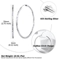 thumbnail image 4 of Silvora 925 Sterling Silver 70mm Large Hoop Earrings for Women Adult Jewelry Gifts, 4 of 7