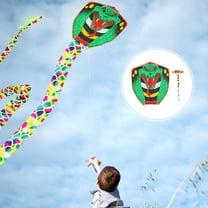 IBASETOY  Large Green Snake Kite, Handmade, Lightweight, Attractive Design, Great for Family Fun