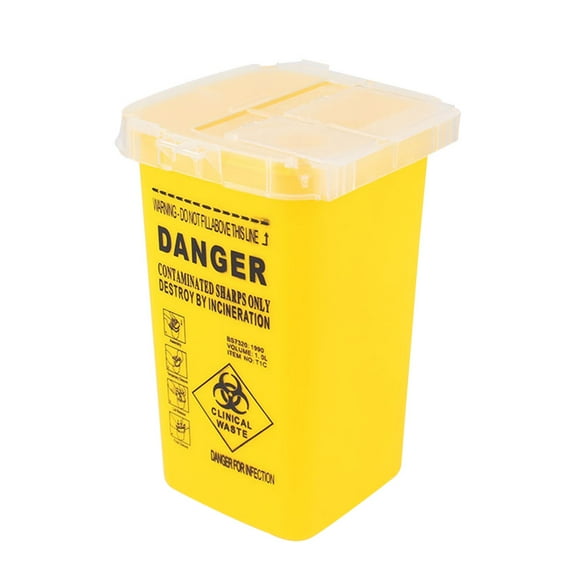 FRCOLOR Sharps Box Tattoo Needles Sharps Disposal Container Tattoo Supplies and Equipment (Yellow)