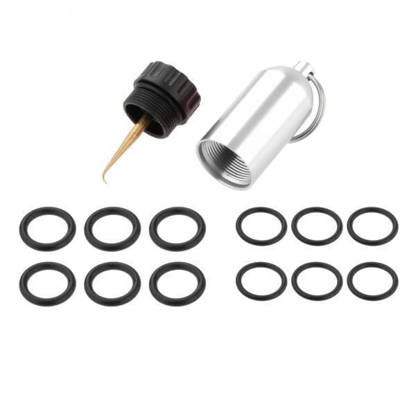2x Mini Cilindro de Buceo Cilindro de Buceo Botella de Almacenamiento de Buceo con 12 O Anillos Accesorios Cola Tanque de buceo