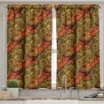 thumbnail image 2 of Ambesonne Paisley Valance & Curtain, Art Deco Oriental Flowers, 55"x36", Reseda Green Orange, 2 of 6