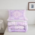 thumbnail image 5 of Homewish Purple Boho Mandala Floral Twin Comforter Sets,Dreamy Bohemian Bedding Set,Reversible,2 Pieces,1 Comforter and 1 Pillowcase, 5 of 7