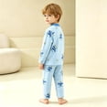 thumbnail image 5 of Amidoa Boys 2 Piece Outfits Fall Winter Clothes Print Soft Long Sleeve Top and Casual Pants Kids Clothing Sets Size Blue 90, 5 of 7
