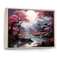 thumbnail image 2 of Designart "Enchanting Kawaii Moonlit River" Landscape Lake River Floater Framed Wall Art Living Room, 2 of 5