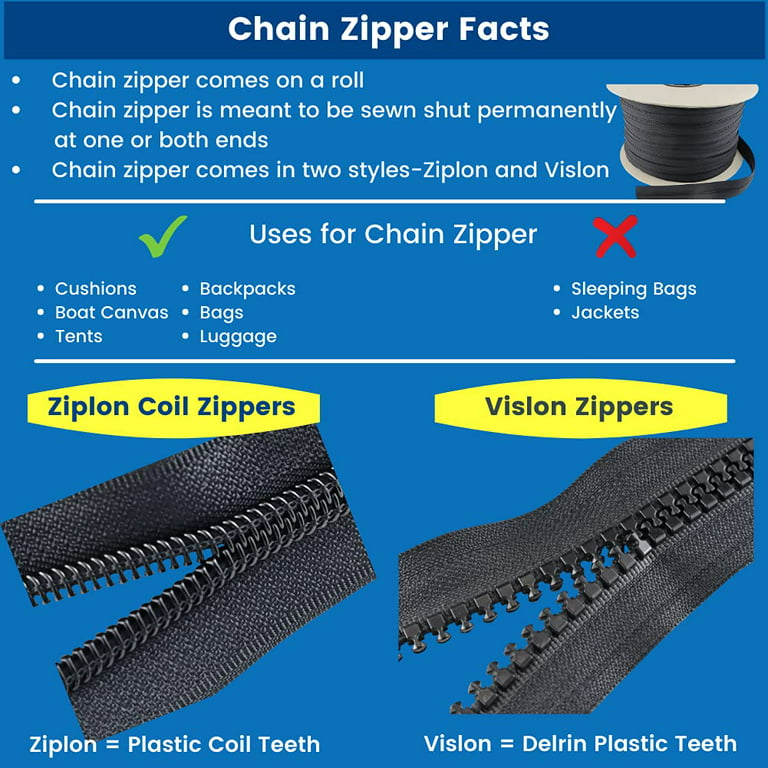 Zipper Stop for #10 Zipper Chain, 10 Piece Set