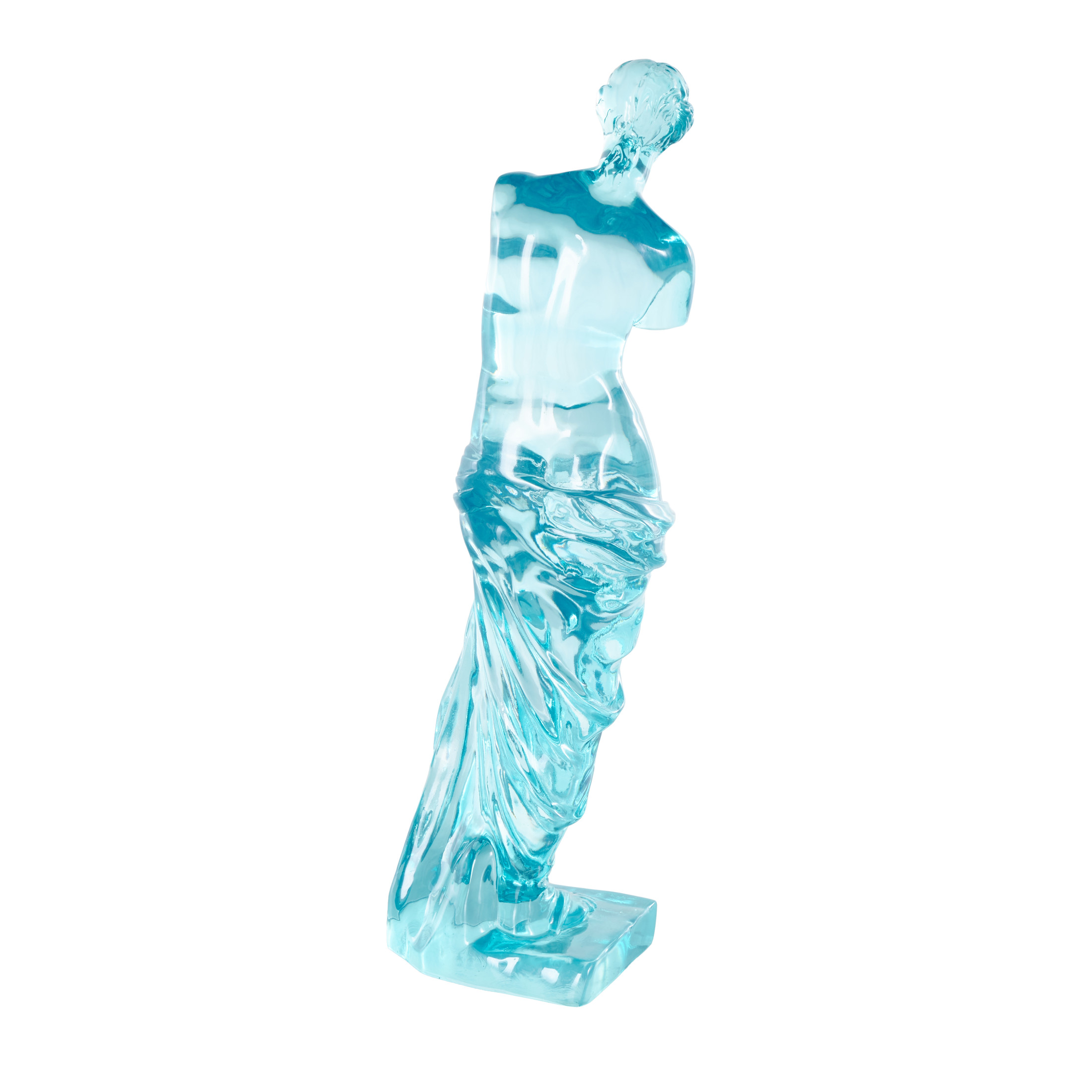 6" x 18" Light Blue Resin Tinted Woman Sculpture, by DecMode