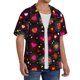 thumbnail image 2 of Fotbe Geometric Hearts Camisa Estampada de Manga Corta para Hombre, Casual de Verano, Estilo Playero, Sin Arrugas-Small, 2 of 5