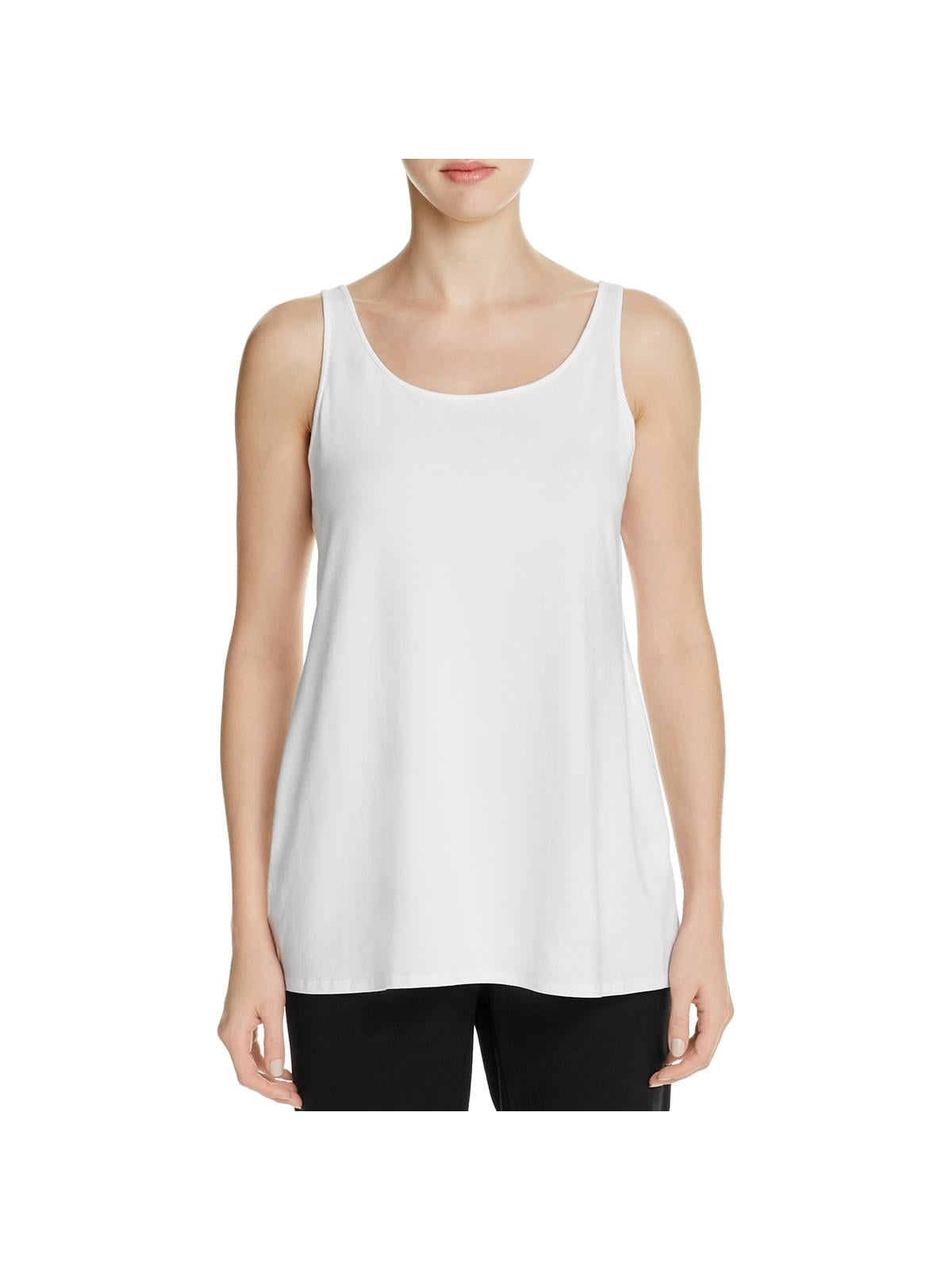 Eileen Fisher Womens Sleeveless Scoop Neck Tank Top White XXS - Walmart.com