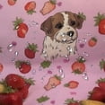 thumbnail image 5 of SHERONV Dog Strawberries Pink Background Bathroom Decor Set with Hooks, Colorful Luxurious Graphic Print Polyester Fabric Shower Curtain Set, 100% Polyester, Waterproof, Machine Washable 36"x72, 5 of 7