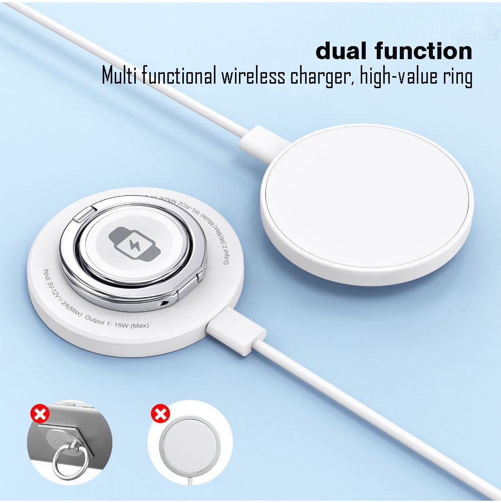 Suitable for MagSafe 3-in-1 wireless charger Apple 16/15 ProMax magnetic 14 watch iWatch,White,15w,1 pair
