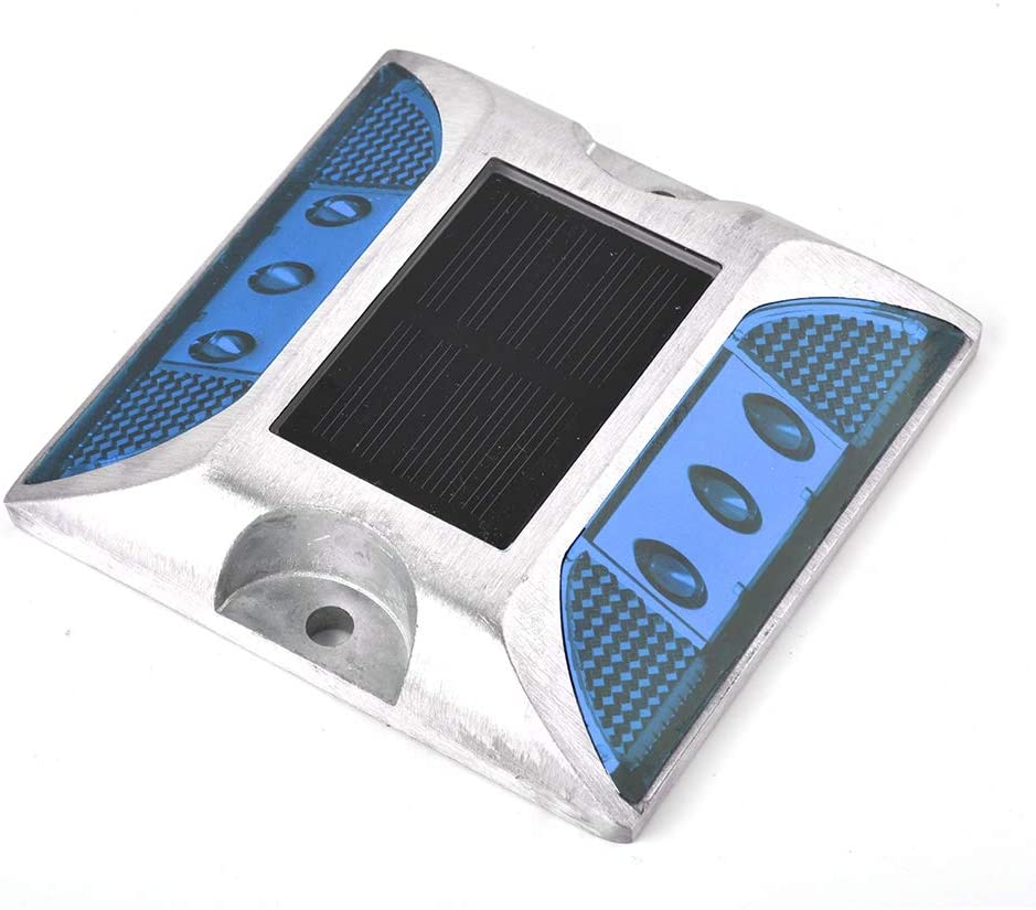 2Sided Reflector Road Pavement Marker, Solar Driveway LED Light, 6 LED