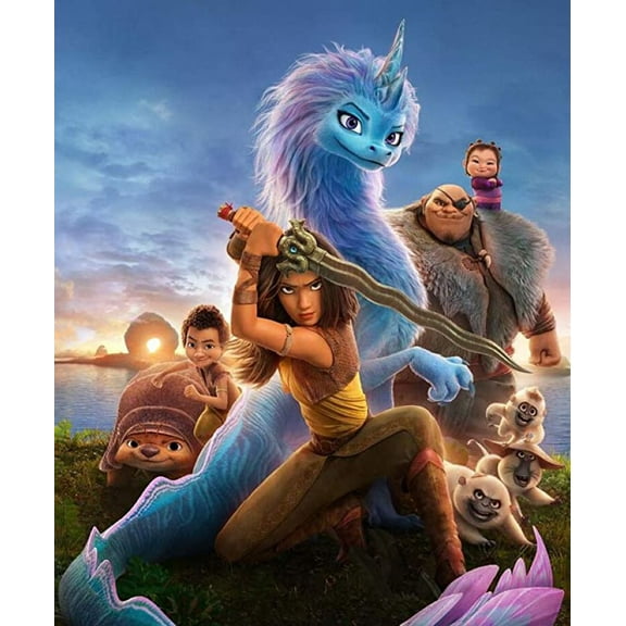 Raya and The Last Dragon Diamond Painting Kits, Diamond Art Kits for Kids, 5D Diamond Painting, Diamond Painting Picture for Home Decoration 12x16 inch