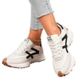 thumbnail image 2 of Domuza sneakers for women, Retro Running Style Casual Shoes, Lace-Up Non-Slip Comfortable Trainers for Daily Walking White 7（EU-38）, 2 of 5
