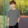 thumbnail image 5 of Favoffer Kids' Basic Solid Loose Short Sleeve Top Unisex, Breathable Soft T-shirt, Summer Casual Tee for Daily, Outdoor, Home Wear, Teens (5-15Y), 5 of 7