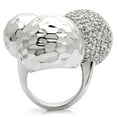 thumbnail image 4 of Luxe Jewelry Designs Women's Rhodium Plated Bypass Style Ring with Cubic Zirconia - Size 6, 4 of 4