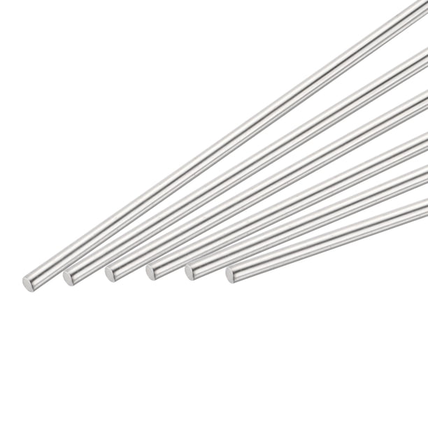 6Pcs 304 varillas de acero inoxidable redondas, 4mm x 300mm para varios ejes de manualidades, modelo de coche