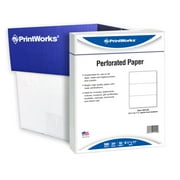 Printworks Perforated Paper, 8.5 x 11, 24 lb, 3.67" and 7.33" Perfs, White, 2500 Shts, 04122