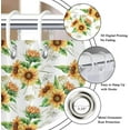 thumbnail image 6 of Sunflower Shower Curtain, Yellow and White Blossoming Flower with Green Leaf Spring Farmhouse Bathroom Curtain for Home Bathtub Decor Waterproof Fabric Machine Washable with Hooks,72" Wx72 L, 6 of 6