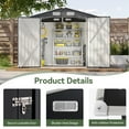 thumbnail image 6 of Aoxun 7.8’x 5.7’ Outdoor Storage Shed, Metal Garden Tool Shed with Lockable Door, Galvanized Steel Shed for Backyard, Lawn and Patio, Black, 6 of 7