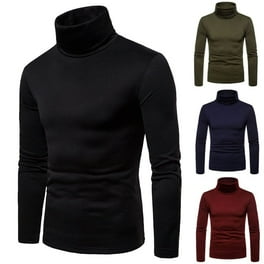 Men Thermal Cotton High Neck Sweaters Stretch Turtleneck Shirt Tops black M Walmart