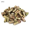 thumbnail image 2 of 50pcs M6 Zinc Alloy Inside Hex Socket Insert Nuts With Flange Cover For Wood Furniture9 Types, 2 of 8