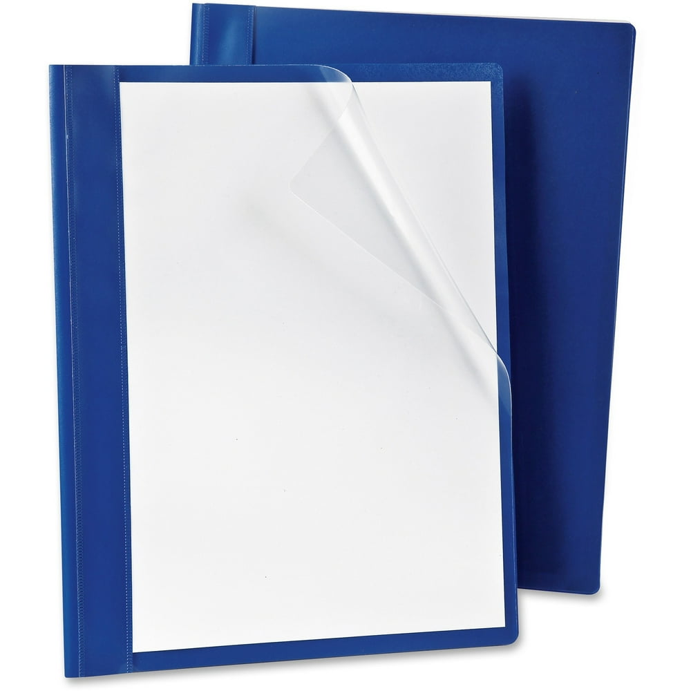 Oxford Poly Presslock Report Covers, Blue, Clear, 25 / Box (Quantity