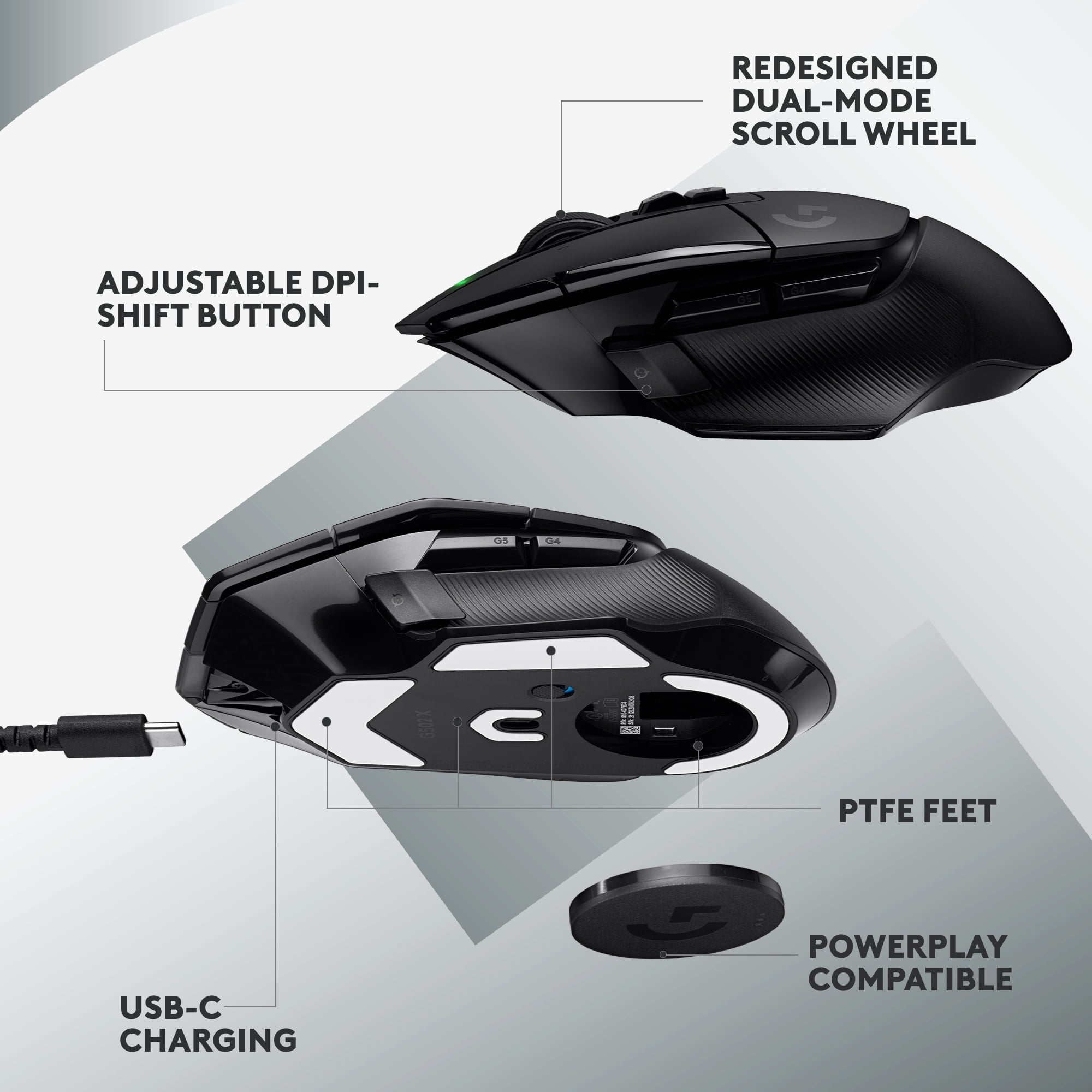 Logitech G502 X LIGHTSPEED Wireless Gamer Gaming Mouse - Optical
