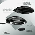 thumbnail image 6 of Logitech G502 X LIGHTSPEED Wireless Gaming Mouse - Optical mouse with LIGHTFORCE hybrid optical-mechanical switches, HERO 25K gaming sensor, compatible with PC - macOS/Windows - Black, 6 of 8
