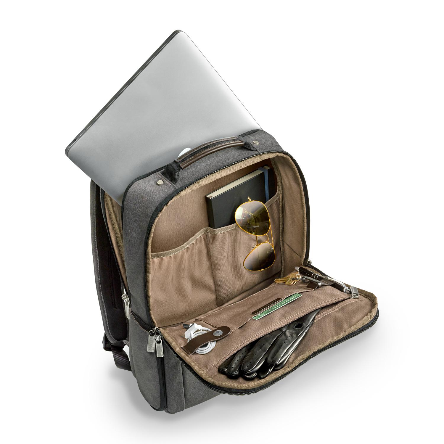 briggs & riley kinzie street 2.0 medium laptop backpack Shinjuku Backpack, Navy Waxed Canvas + Chocolate Leather by WaterField Designs, Laptop for Men, Leather Laptop Backpack and exterior pockets provide quick access to essentials like a phone or water bottle Briggs & Riley Kinzie Street