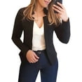 thumbnail image 1 of Hibeli Women Stand Collar Open Front Long Sleeve Solid Color Blazers, 1 of 2