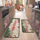 thumbnail image 1 of Flippana - Juego de 2 alfombras y alfombrillas de cocina navideñas para suelo, antideslizante, decoración de cocina, antifatiga, con corredor, decoración navideña (17 x 47,2 pulgadas + 17 x 30 pulgada, 1 of 4