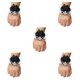 thumbnail image 2 of Toystoory Elegante ramillete de muñeca de rosa satinada hecho a mano para bodas y bailes de graduación ocasiones especiales elástica N17 negro Type2 NO2, 2 of 6