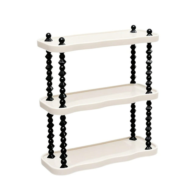 Kyursd Summer Organizers and Storage Special Offer!Ins Style Desktop Organizer Shelf Cup/Tea Set/Sturdy Storage Rack With Thickened Cream Yellow Frame Rods Space-Saving Countertop Organizer