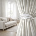 thumbnail image 6 of Evideco French Home Goods Plume Feather White Curtain Tiebacks, 6 of 8