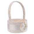 thumbnail image 1 of Cesta de flores de 15,5 cm de diámetro. Cesta de flores con cinta teñida para niña de las flores, ideal para bodas. champán, 1 of 9