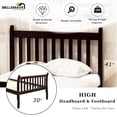 thumbnail image 4 of Wood Twin Bed Frame with Headboard and Footboard, Kids Twin Bed Frames No Box Spring Needed for Boys and Girls, Espresso, 4 of 10